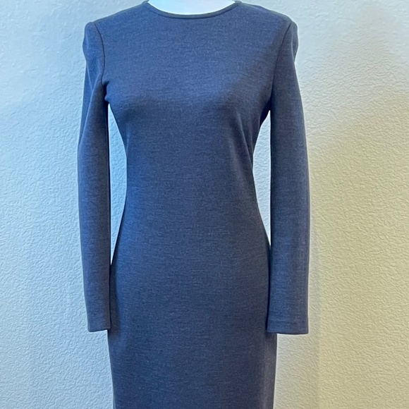 St. John Sleek and Stylish Gray Knit Dress - Picture 3 of 9